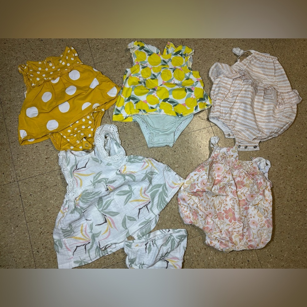 Lot Of 15 Pcs Infant Girl Summer Outfits Shorts Dress Carter's Swim Suit 3-6m 6m - Picture 2 of 5